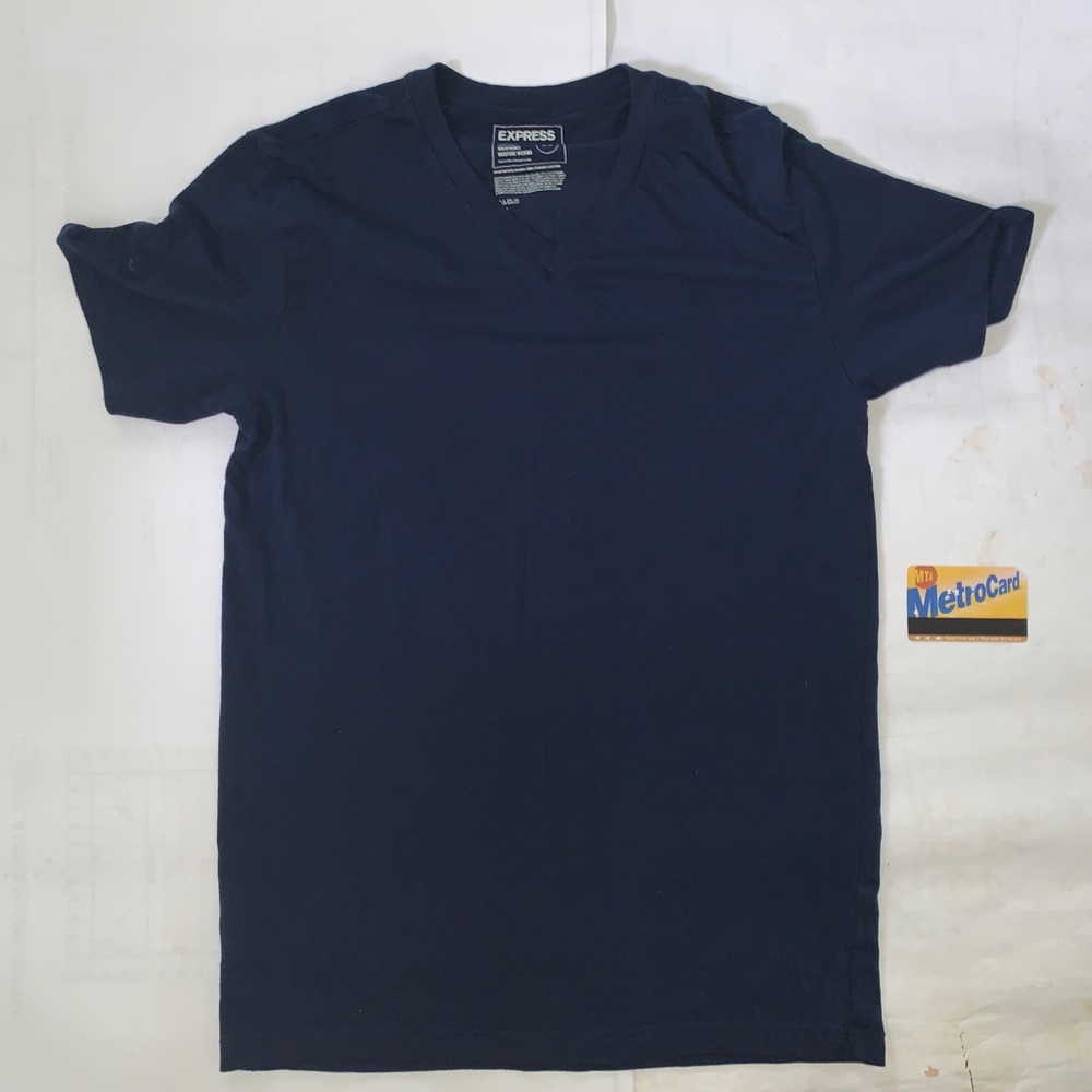 Express Men’s Medium V-neck Navy Blue Shirt